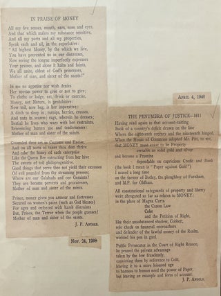 Archive of Poet John Penrose Angold with "Collected Poems" Published in 1952