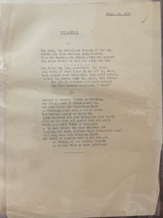Archive of Poet John Penrose Angold with "Collected Poems" Published in 1952