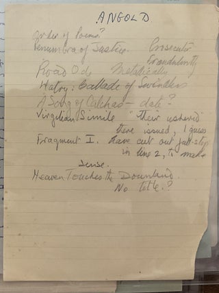 Archive of Poet John Penrose Angold with "Collected Poems" Published in 1952