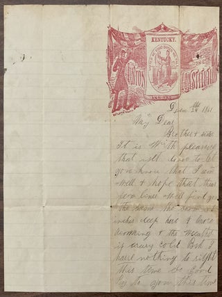 Rare Kentucky Civil War Printed Letterhead and Manuscript Letter, 1861