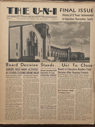 Uni--Student Newspaper for University High School, Oakland, California, Broken Run 1942-1945