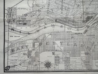 City Map of Portland Showing Portland, East Portland, and Albina with City Boundaries, Wharves, Fire Limits, Railroads, Street Railways, and Vacated Streets.