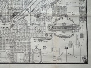 City Map of Portland Showing Portland, East Portland, and Albina with City Boundaries, Wharves, Fire Limits, Railroads, Street Railways, and Vacated Streets.