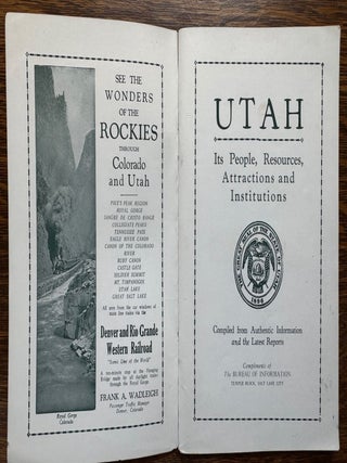 Utah--Its People, Resources, Attractions and Institution
