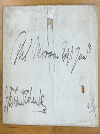 Eight Ephemeral George Cruikshank Items including 2 ALS's in his hand, 1 ALS to Cruikshank, 3 Envelopes, a Business Card and Memorandum, 1860's & 70's