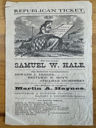 Item #2109 1882 Republican Ballot New Hampshire Election with Lady Liberty Woodcut