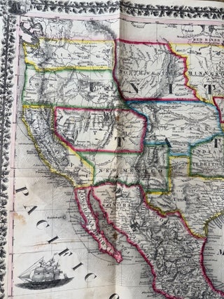 Map of the United States, Canada, Mexico, and the West Indies Including Central America, Showing all the Routes to California with a table of Distances