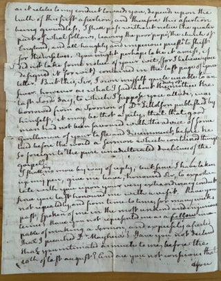 ALS from Clergyman Simeon Howard as Rebuttal to an Un-named Foe, Boston, October 27, 1771