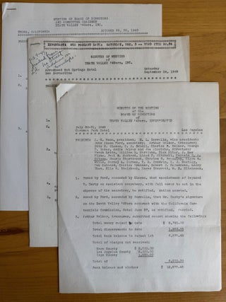 Small Archive of Death Valley '49ers Material Including Minutes and Correspondence plus Ephemera