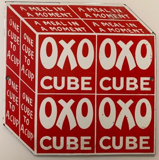 Item #226 Oxo Cube Hand Printed Porcelain Heavy Enamel Sign