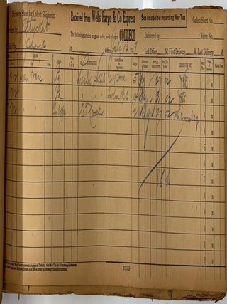 Wells Fargo Express Collect Shipment Book--1918