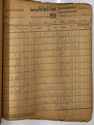 Wells Fargo Express Collect Shipment Book--1918