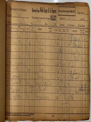 Wells Fargo Express Collect Shipment Book--1918