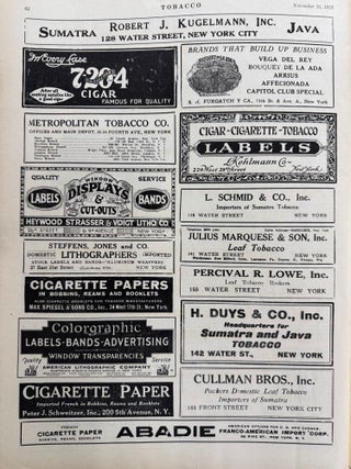 Tobacco--A Weekly Trade Review 69 Issues 1922-1928