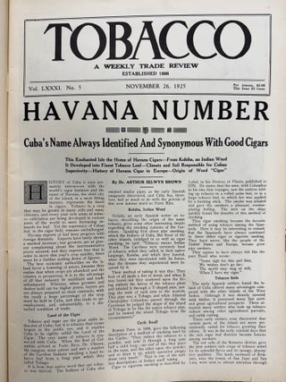 Tobacco--A Weekly Trade Review 69 Issues 1922-1928