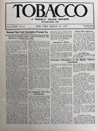 Tobacco--A Weekly Trade Review 69 Issues 1922-1928