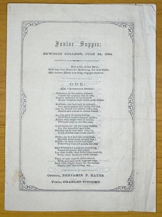 Item #2323 [Maine] Junior Supper Program, Bowdoin College, July 25, 1854
