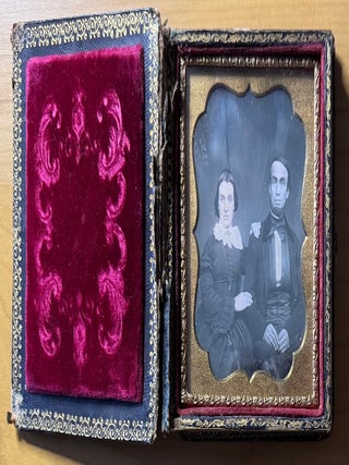 Sixth Plate Daguerreotype with Papier Mache Case with Mother of Pearl and Hand Painted Flowers