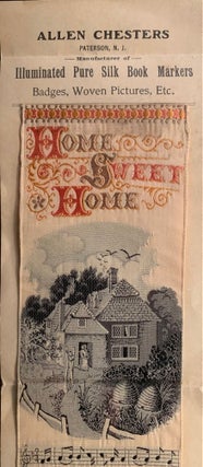 Item #234 Stevengraph Home Sweet Home Lyrical Banner Advertising Piece--Allen Chesters, Paterson,...