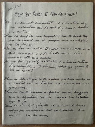 Small Archive of Original Poetry, Correspondence and One Unrecorded Printed Booklet by James Barton Adams