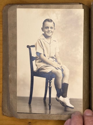 Portrait Photo Album of Same Young Boy from Infant to Approximately 10 Years--24 Photos, circa 1940's