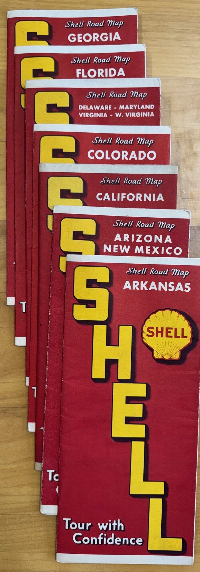 Pb 35 Shell Collection of 35 Shell Oil Company Road Maps circa 1940