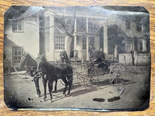Item #2657 Horse-drawn Carriage Tintype (4 15/16 x 6 13/16 inches) in front of Stately Mansion
