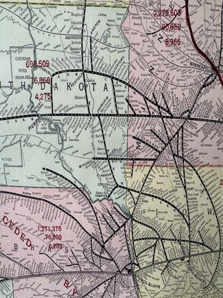 Large Hanging Map of the Chicago and North Western Railroad Line--1917