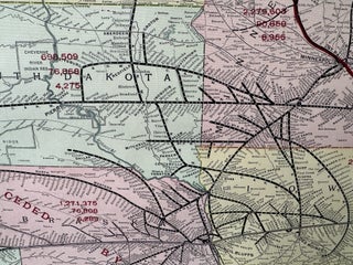 Large Hanging Map of the Chicago and North Western Railroad Line--1917