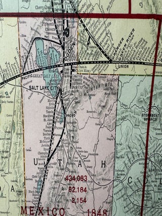 Large Hanging Map of the Chicago and North Western Railroad Line--1917