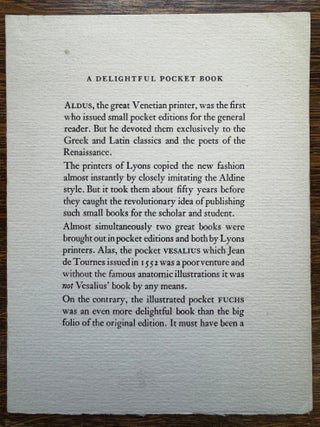 Item #2664 A Delightful Pocket Book--A Leaf from Plantarum Effigies by Leonhart Fuchs, 1552....
