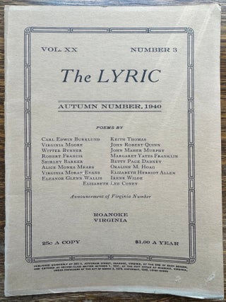 Lyric, The, Vol. XX Number 3, Autumn 1940