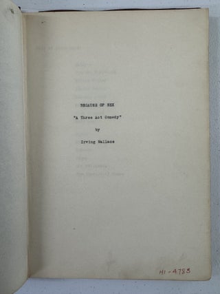 "Because of Sex" Typed Manuscript