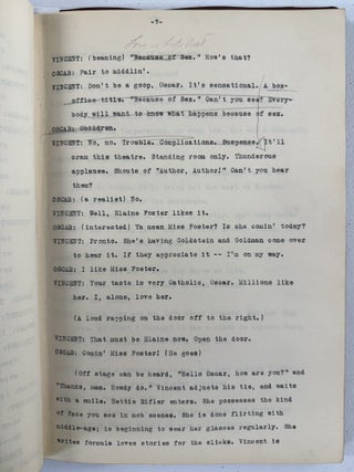 "Because of Sex" Typed Manuscript
