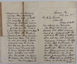 Dr. Robert M. Girvin Archive--Small archive of (10) letters, (7) receipts and (5) envelopes by and to Dr. Robert M. Girvin