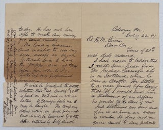 Dr. Robert M. Girvin Archive--Small archive of (10) letters, (7) receipts and (5) envelopes by and to Dr. Robert M. Girvin