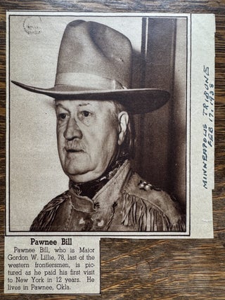 Pawnee Bill Archive of Signed Photos, Telegrams, Autograph Signed Letters and Notes, Check and Envelope 1913-1927