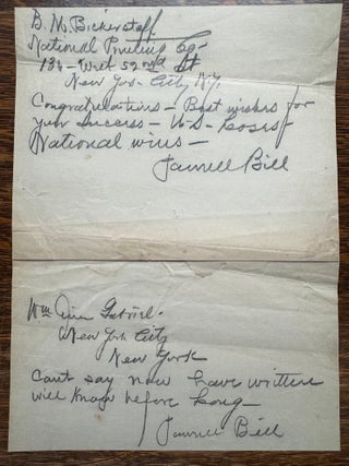 Pawnee Bill Archive of Signed Photos, Telegrams, Autograph Signed Letters and Notes, Check and Envelope 1913-1927