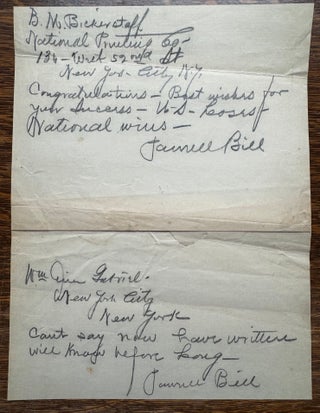 Pawnee Bill Archive of Signed Photos, Telegrams, Autograph Signed Letters and Notes, Check and Envelope 1913-1927