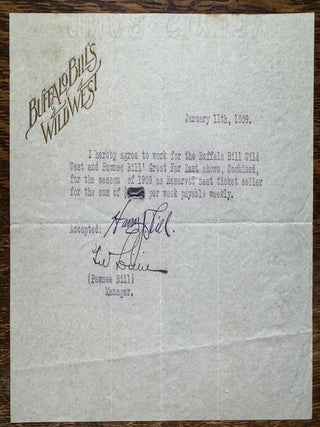 Pawnee Bill Archive of Signed Photos, Telegrams, Autograph Signed Letters and Notes, Check and Envelope 1913-1927