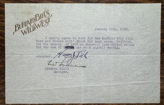 Pawnee Bill Archive of Signed Photos, Telegrams, Autograph Signed Letters and Notes, Check and Envelope 1913-1927