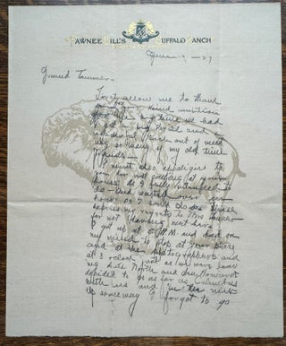 Pawnee Bill Archive of Signed Photos, Telegrams, Autograph Signed Letters and Notes, Check and Envelope 1913-1927