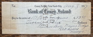 Pawnee Bill Archive of Signed Photos, Telegrams, Autograph Signed Letters and Notes, Check and Envelope 1913-1927