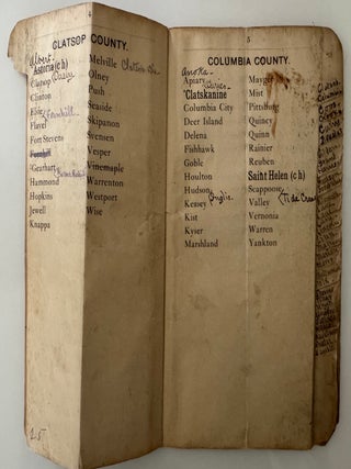 Early 20th Century Printed (with manuscript corrections/changes) Roster of Oregon Post Offices