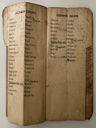 Early 20th Century Printed (with manuscript corrections/changes) Roster of Oregon Post Offices