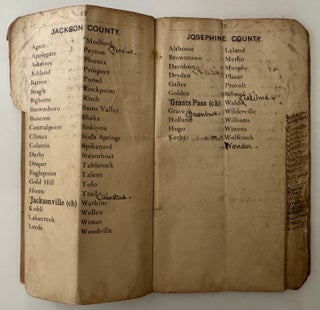 Early 20th Century Printed (with manuscript corrections/changes) Roster of Oregon Post Offices