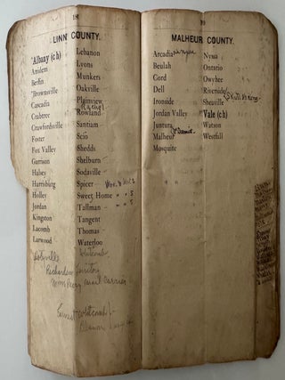 Early 20th Century Printed (with manuscript corrections/changes) Roster of Oregon Post Offices