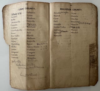 Early 20th Century Printed (with manuscript corrections/changes) Roster of Oregon Post Offices