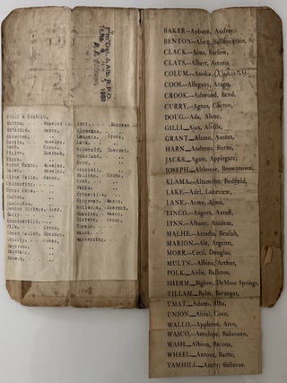 Early 20th Century Printed (with manuscript corrections/changes) Roster of Oregon Post Offices