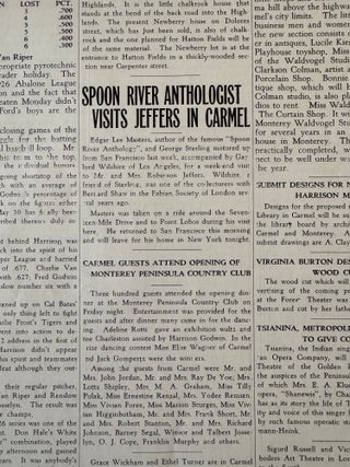 [Robinson Jeffers][Carmel, California] Collection of the Carmel Cymbal and The Carmelite Newspapers, 1926-1932, with letter from Ward Ritchie